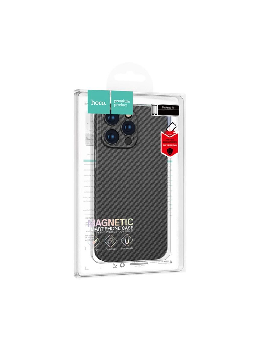 HOCO | Husa pentru iPhone 14 Pro, cu MagSafe, UltraThin, CARBON Fiber | BLACK