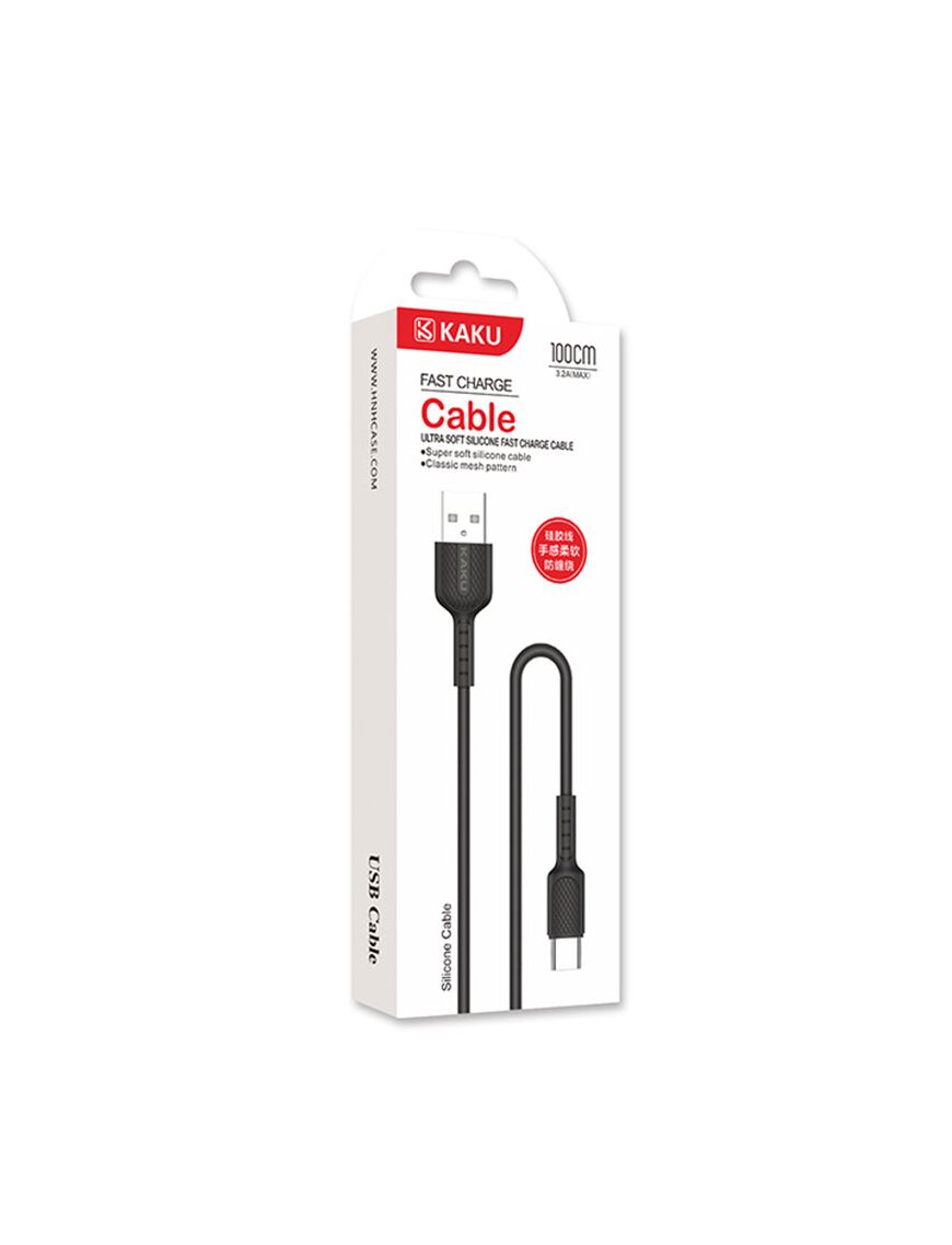 Cablu Incarcare  3,2A, USB-A la USB-C, 1m | BLACK
