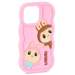 🌸📱 Husă iPhone 15 Labubu 🐰 – Silicon Moale Antisoc 💥, Design 3D Drăgălaș 🎀, Roz Pastel 💖