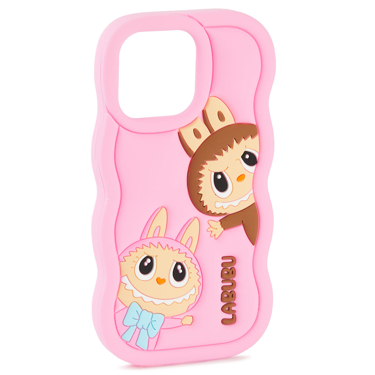 🌸📱 Husă iPhone 13 Pro Max Labubu 🐰 – Silicon Moale Antisoc 💥, Design 3D Drăgălaș 🎀, Roz Pastel 💖