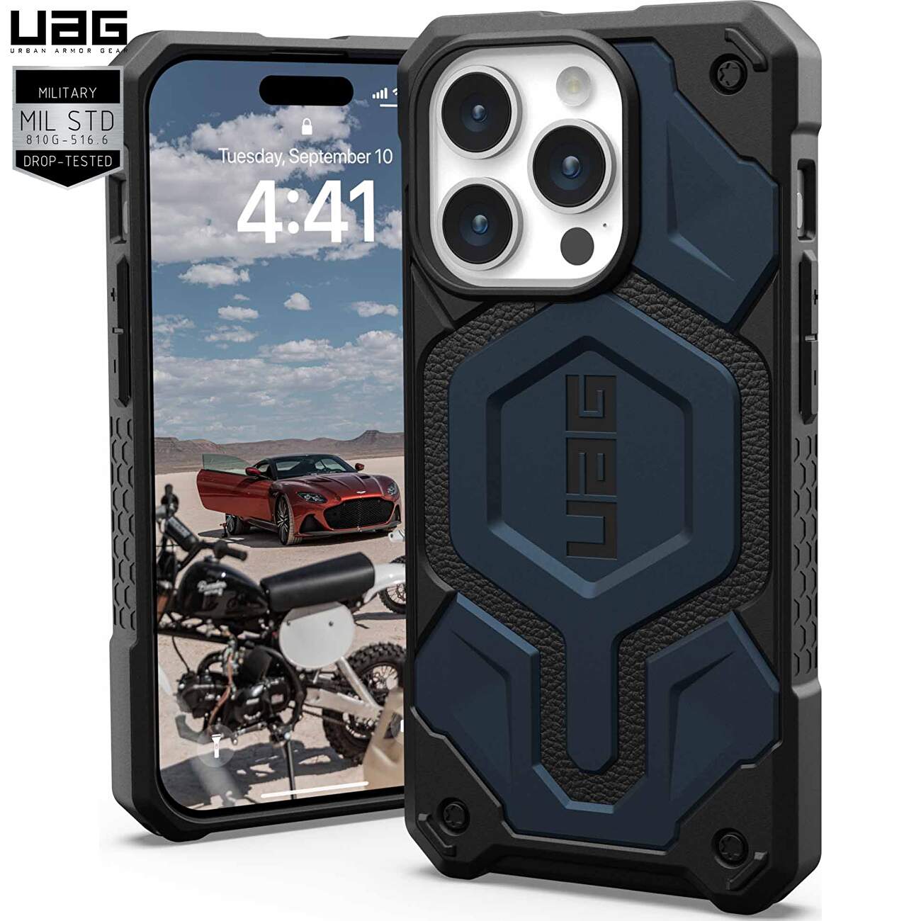 Husa iPhone 14 Plus Midnight - UAG Monarch Pro MagSafe Carbon Fiber