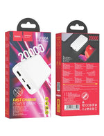 Hoco (J100A) Baterie Externa, 2xUSB-A, 20.000 MAh, WHITE