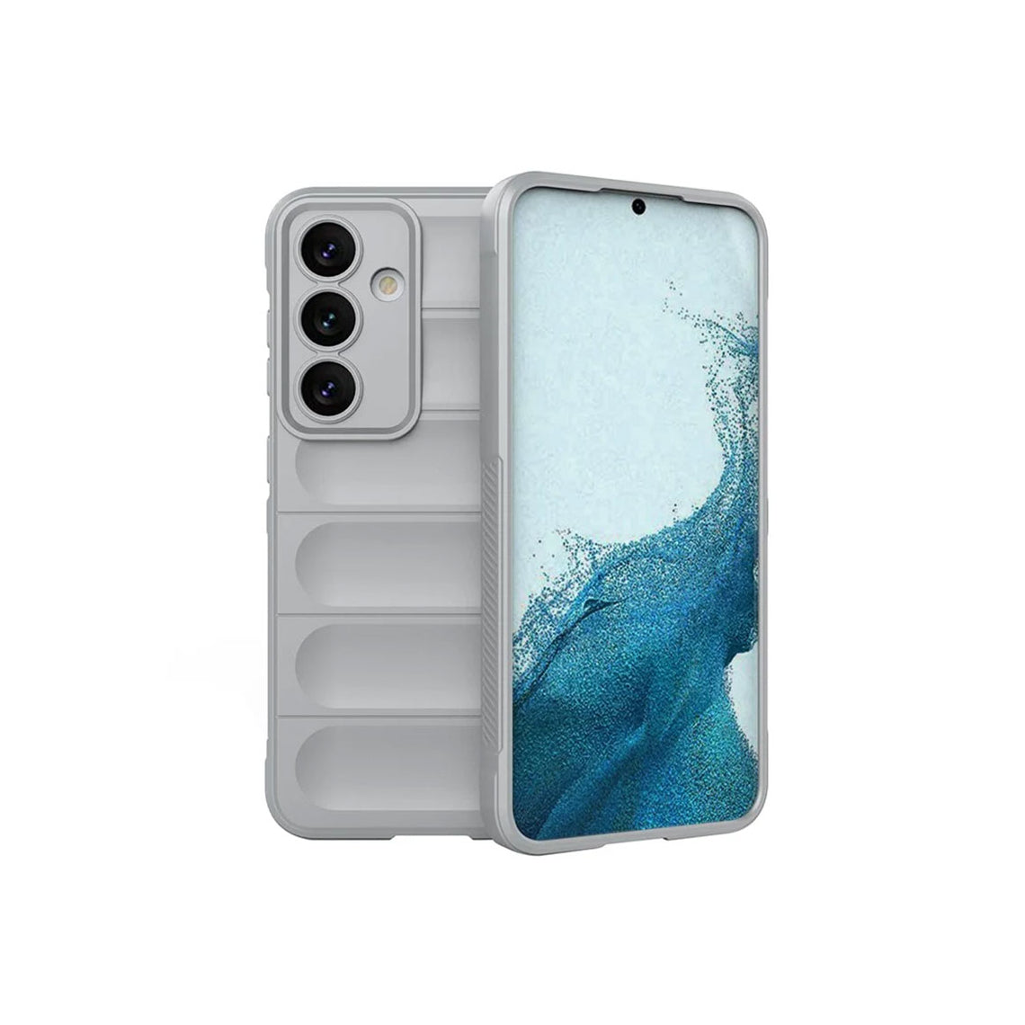 Husa Wave Samsung S24-Grip Microfiber, ShockProof, Smoke Gray