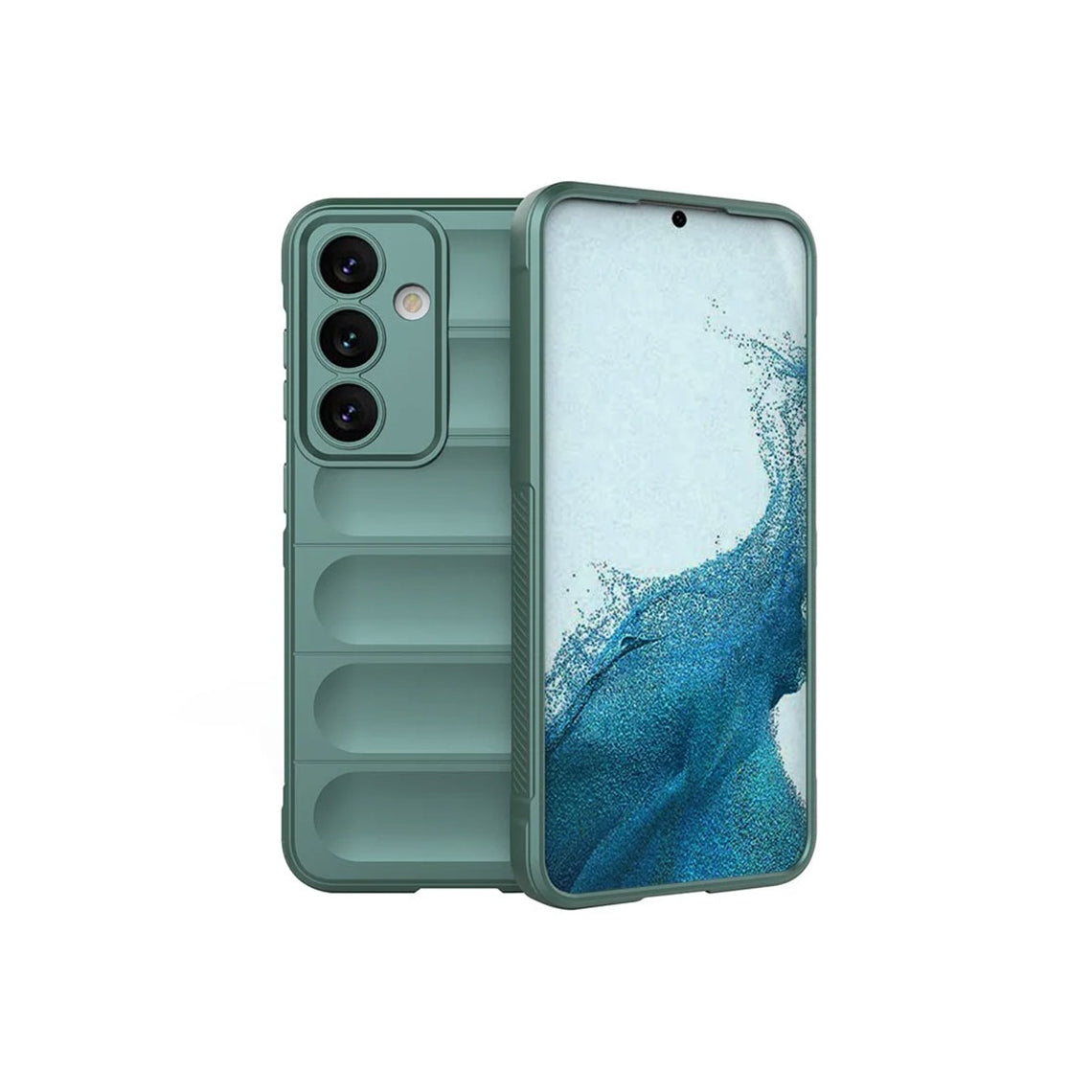 Husa Wave Samsung S24 -Grip Microfiber, ShockProof, Green