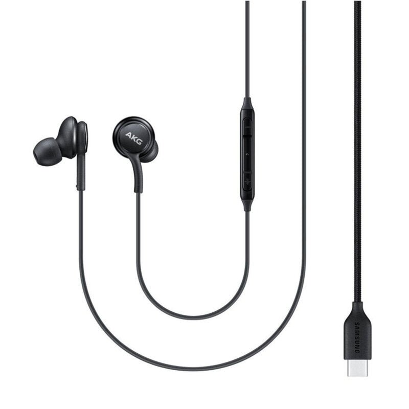 Casti in-ear originale Samsung AKG, Type-C, microfon, negru