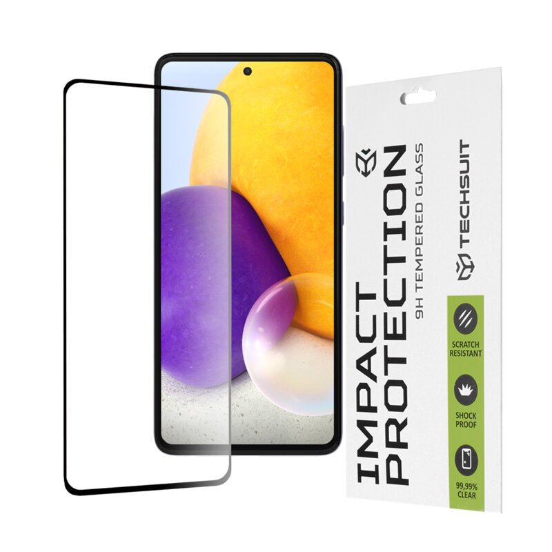 Folie sticla Samsung Galaxy A72 5G Techsuit 111D Full Glue Full Cover, negru