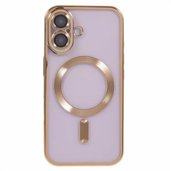 Husa Plating, iPhone 16 , cu MagSafe, ElectroEdge,Gold