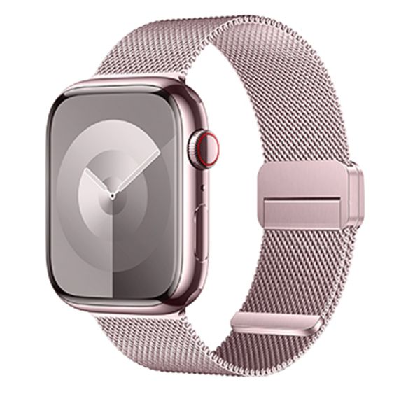 Curea metalica Apple Watch, inchidere magnet,Size (42/44/45/49mm) Milanese Style,Pink