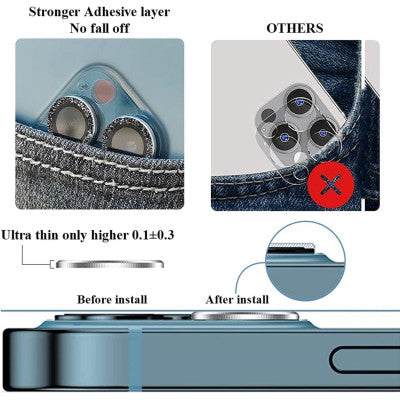 Protectie Camere Cu Cadru Din Aluminiu Cu Diamante Roz Pentru 15 Pro