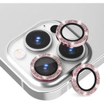 Protectie Camere Individuale din Sticla cu Diamante Roz Pentru iPhone 13 Pro