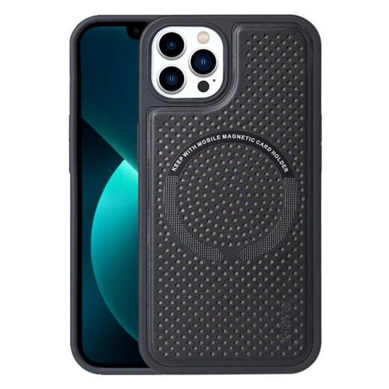 Husa de protectie Magic Magnet cu MagSafe pentru iPhone 12 Pro Max, Grafen - Culoare Negru