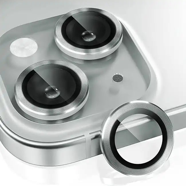 Folie camere individuale Argintiu, pentru iPhone 14 din Sticla securizata