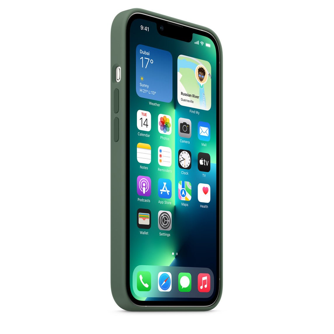 Husa iPhone 13 Pro Max Apple cu MagSafe, Silicon - Culoare Eucalyptus