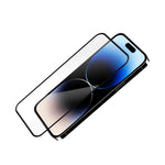 FOLIE IPHONE 14 PRO TEMPERED GLASS EASY FIT, ANTI-SHATTER EDGE, BLACK -