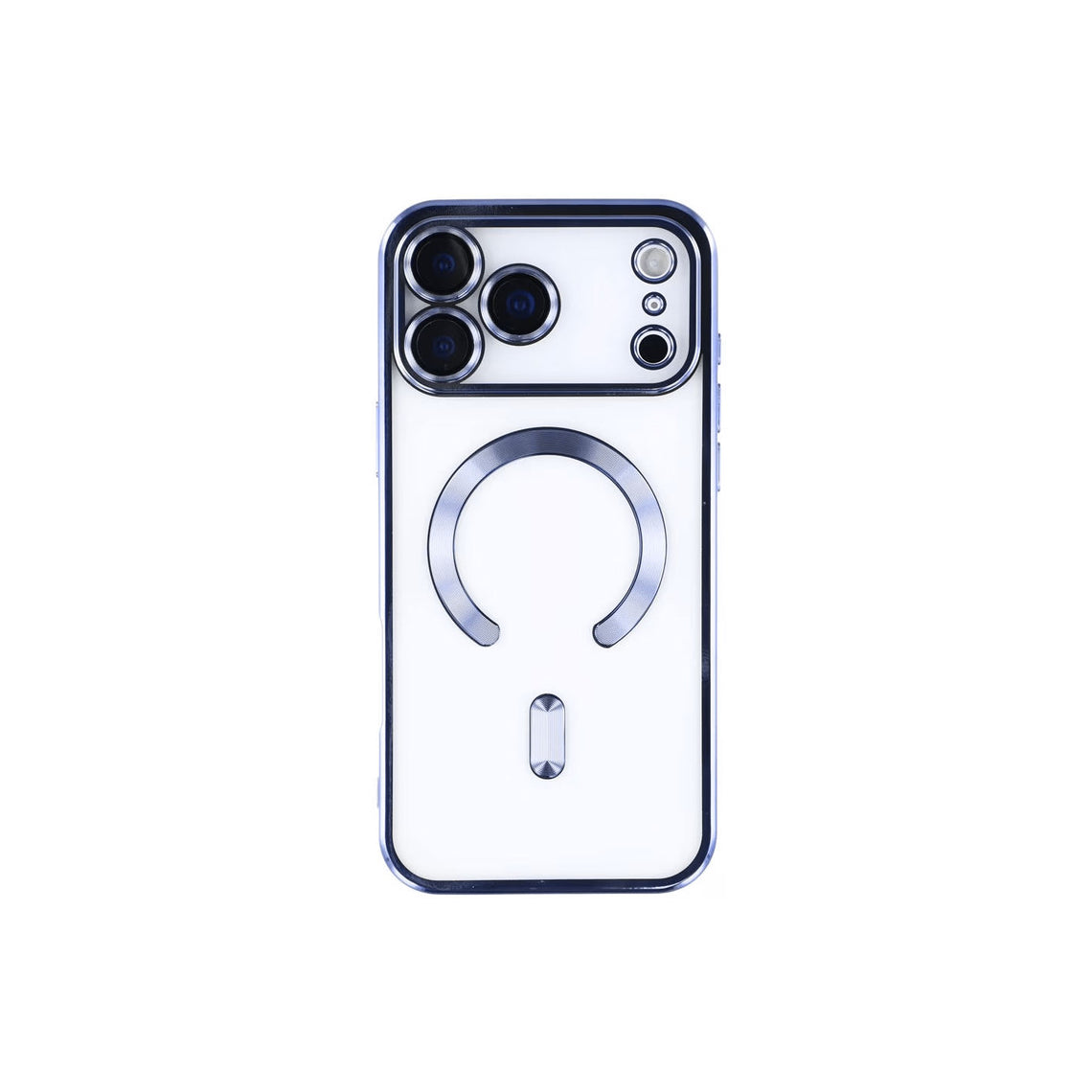Husa iPhone 17 Pro , cu MagSafe, ElectroPlated, transparenta, rama BLUE