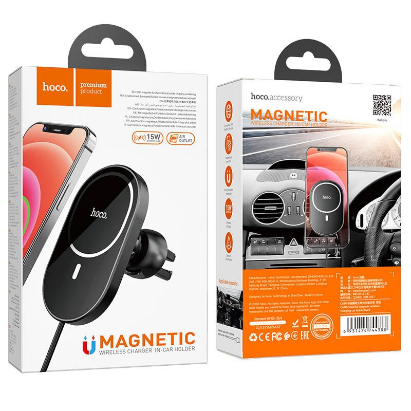 Incarcator auto cu suport MagSafe ,15 W Fast Charge Hoco