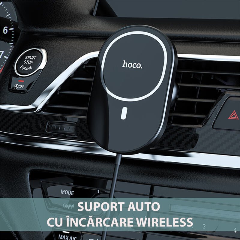 Incarcator auto cu suport MagSafe ,15 W Fast Charge Hoco