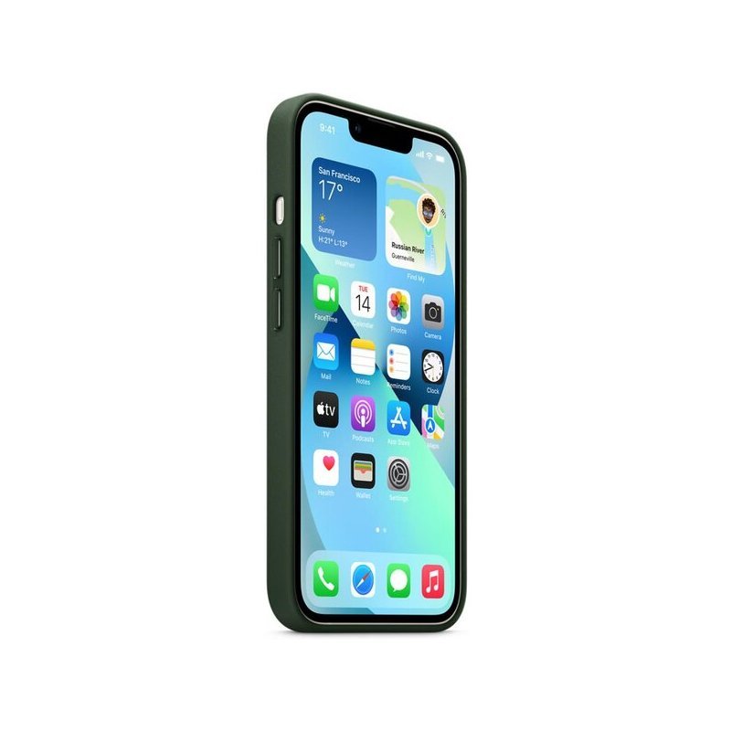 Husa de protectie Apple cu MagSafe pentru iPhone 13 Mini , Piele - Culoare Sequoia Green