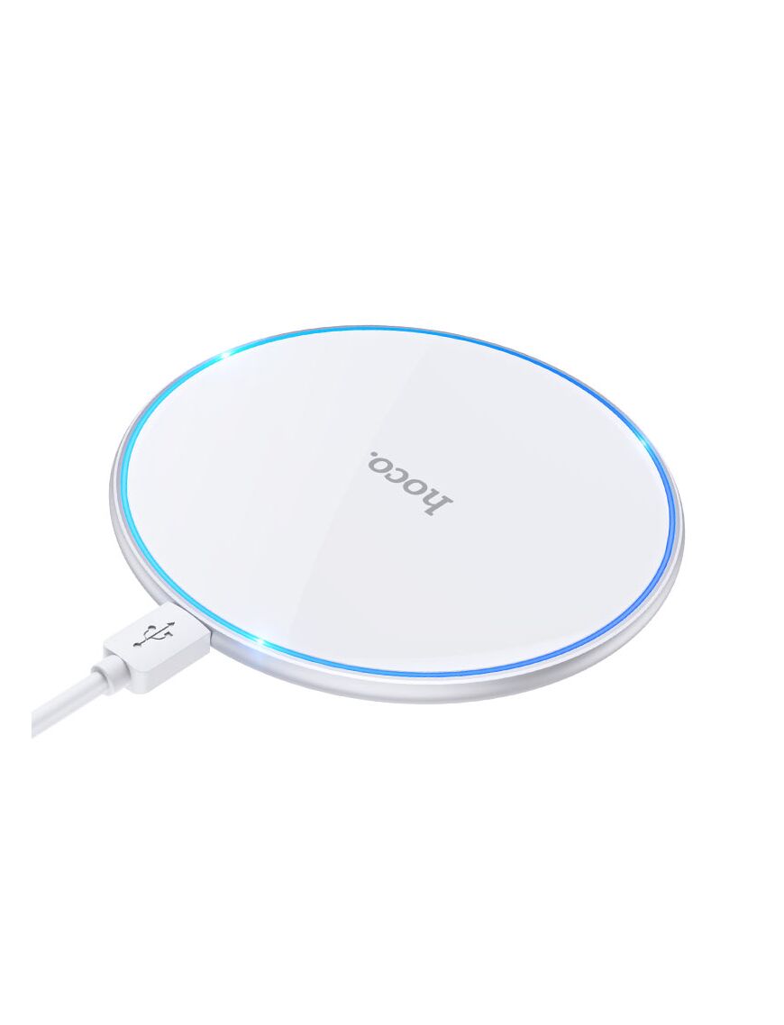 Incarcator Wireless, 15W, iluminare LED ambientala | WHITE