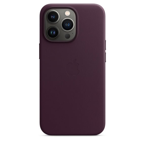 Husa compatibila cu iPhone 13 pro cu MagSafe, Piele - Culoare Dark Cherry