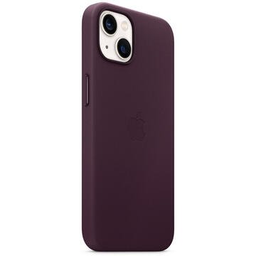 Husa de protectie cu MagSafe compatibila cu iPhone 13 Mini, Piele - Culoare Dark Cherry