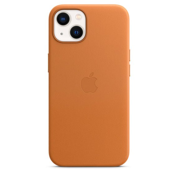 Husa de protectie cu MagSafe compatibila cu iPhone 13 Mini, Piele - Culoare Golden Brown