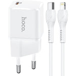 Incarcator Retea cu cablu Lightning HOCO N10, Quick Charge, 20W, 1 X USB Tip-C, Alb - mag-genius-accesorii