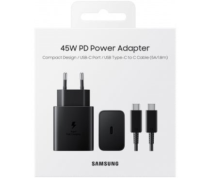 Incarcator Samsung 45W Fast Charge + Cablu Usb C 1M