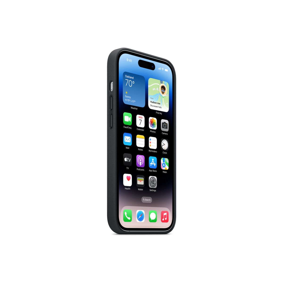Husa cu MagSafe compatibila cu iPhone 14 Pro, Piele - Culoare Midnight