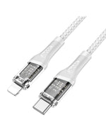 Cablu Incarcare si Date, 60W,Ultra Fast Charge USB-C Lightning, 1.2m | GRAY Transparent - mag-genius-accesorii