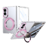 Husă Samsung Z Fold 8 MagRing integrală, Clear/Pink