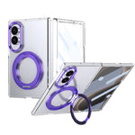 Husă Samsung Z Fold 8 MagRing integrală, Clear/Purple