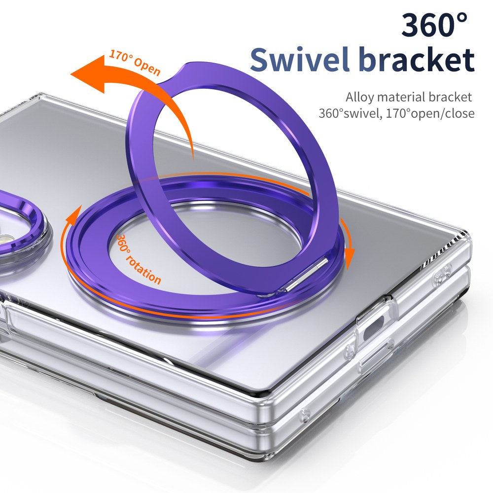Husă Samsung Z Fold 8 MagRing integrală, Clear/Purple