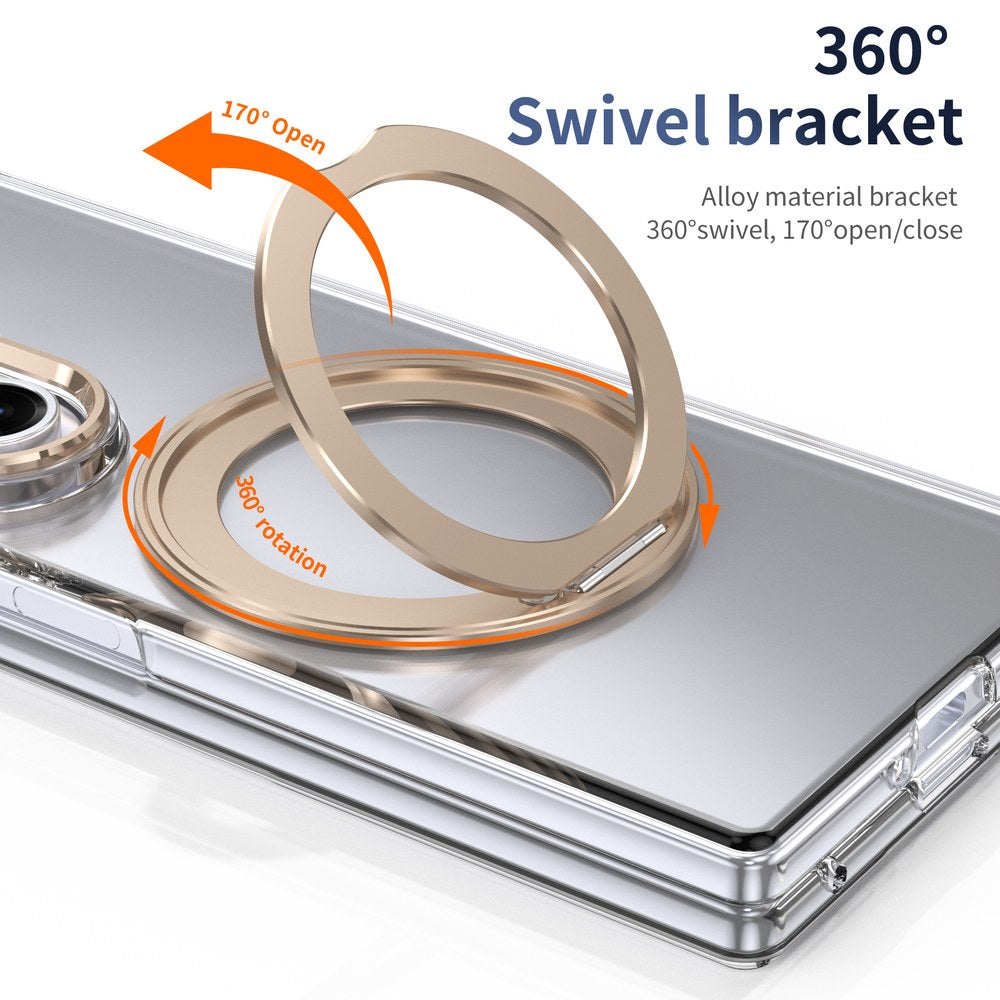 Husă Samsung Z Fold 8 Ultra MagRing integrală, Clear/Desert Gold