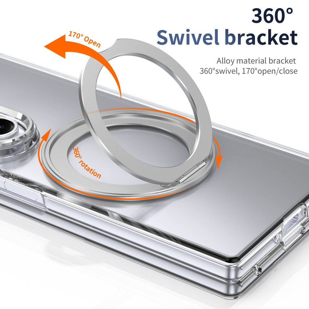 Husă Samsung Z Fold 8 Ultra MagRing integrală, Clear/Silver