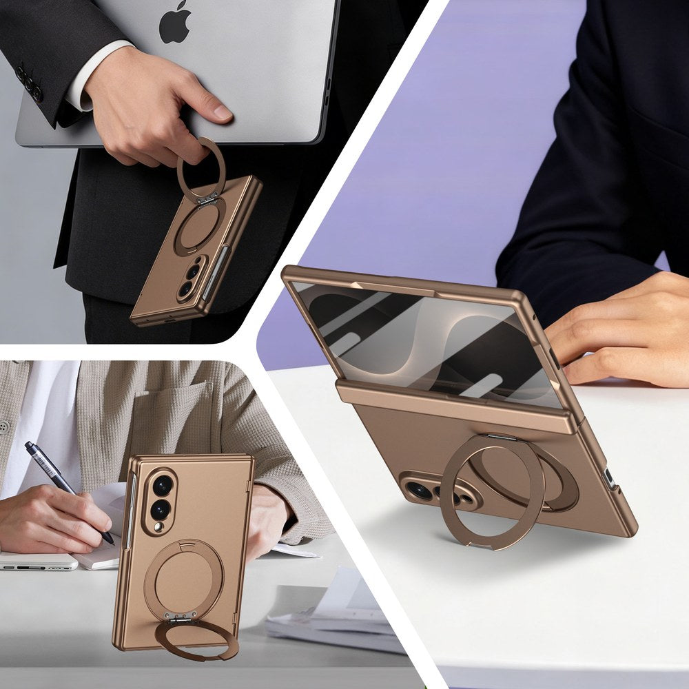 Husă Samsung Z Fold 8 MagRing integrală Frosted, Gold