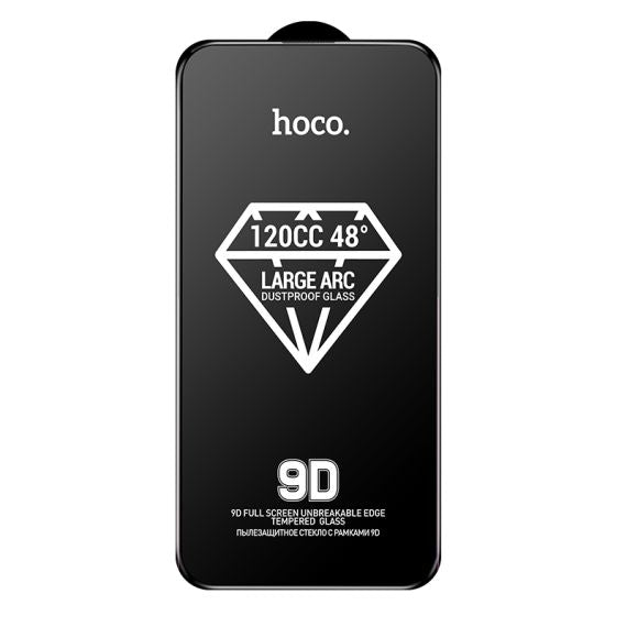 Folie Hoco - iPhone 16 Pro, Full Glue 6D, DustProof  Clear | Black