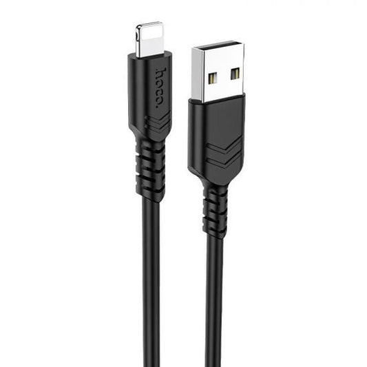 Cablu de Date Lightning-USB, Hoco, Incarcare 2.4A, Negru - 1m