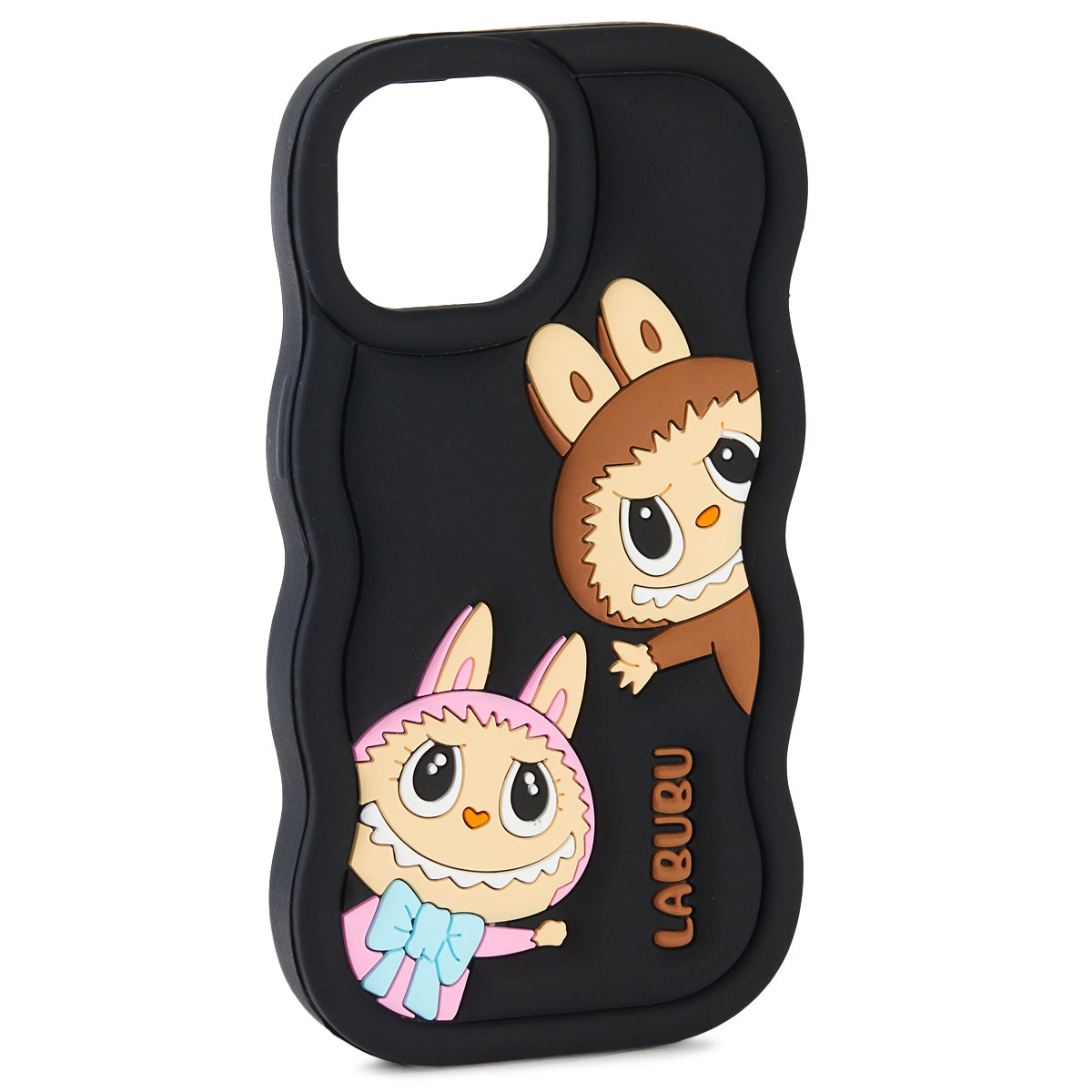 🌸📱 Husă iPhone 14 Labubu 🐰 – Silicon Moale Antisoc 💥, Design 3D Drăgălaș 🎀, Negru Elegant 🖤