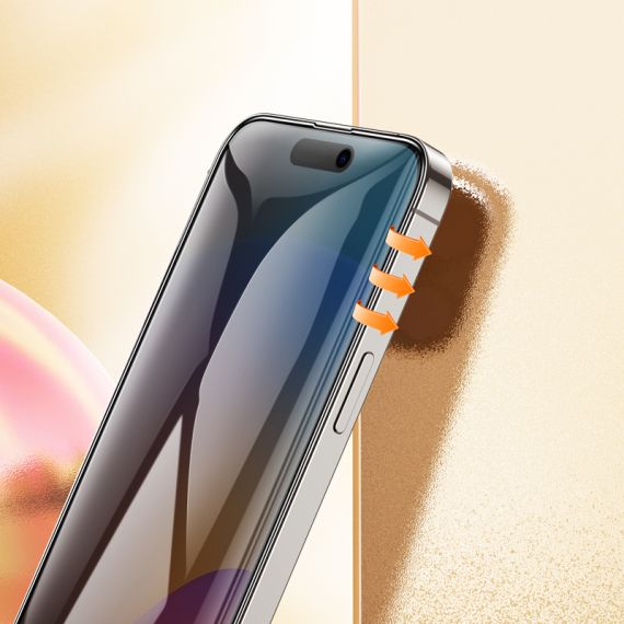 Folie Hoco iPhone 15 Pro Max, Full Glue 6D, DustProof, AntiSpy Privacy | Black
