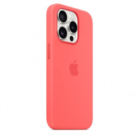 Husa de protectie Apple Silicon cu MagSafe pentru iPhone 15 Pro Max,Guava - mag-genius-accesorii