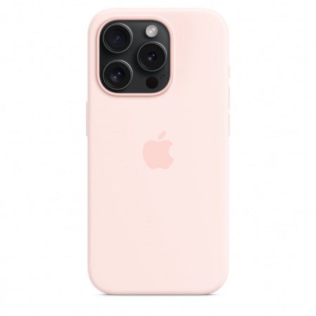 Husa de protectie Apple Silicon cu MagSafe pentru iPhone 15 Pro Max Light Pink - mag-genius-accesorii