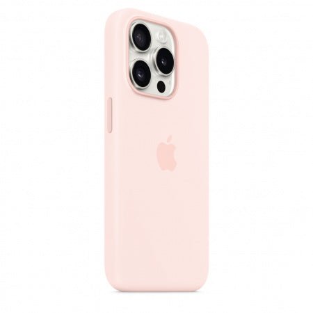 Husa de protectie Apple Silicon cu MagSafe pentru iPhone 15 Pro Light Pink - mag-genius-accesorii