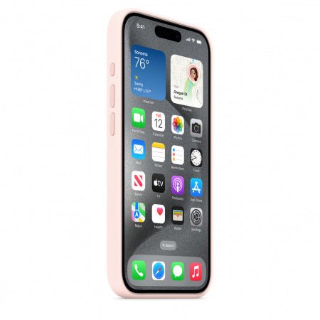 Husa de protectie Apple Silicon cu MagSafe pentru iPhone 15 Pro Light Pink - mag-genius-accesorii