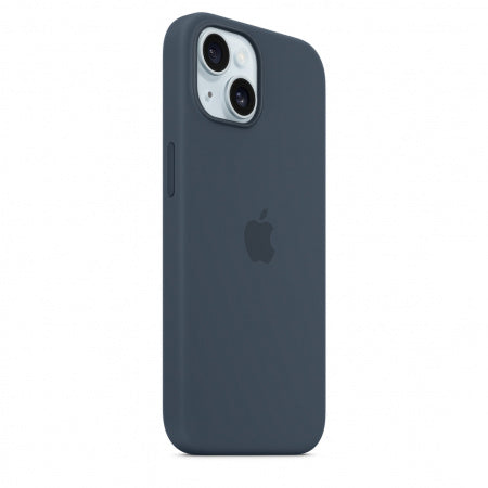 Husa de protectie Apple Silicon cu MagSafe pentru iPhone 15 Plus ,Storm Blue
