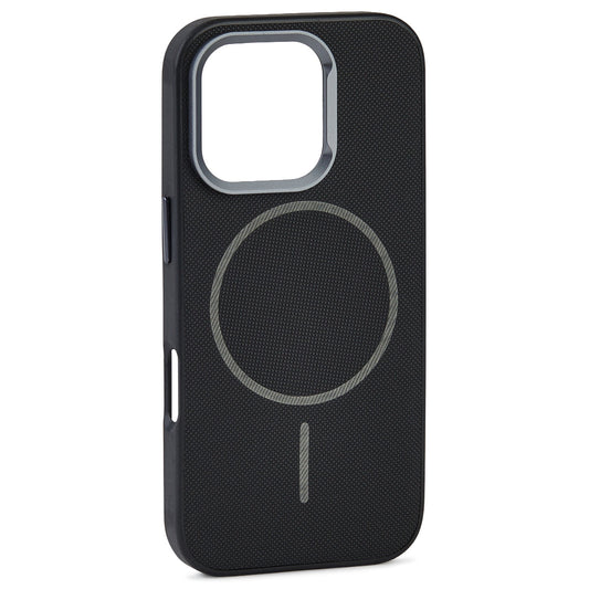 Husa Vegan Leather cu MagSafe pentru iPhone 16 Pro,Black