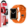 Curea silicon, pentru iWatch, Universal Size (42/44/45/49mm) -Flexibile Band, Stepped,Orange