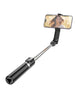 Selfie Stick, pentru telefon, 2 in 1, Mini Telescopic, Inox, cu telecomanda BT, BLACK