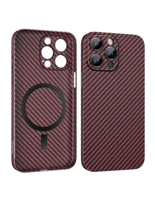 Husa pentru iPhone 14 Pro, cu MagSafe, UltraThin, CARBON Fiber | RED Hoco - mag-genius-accesorii
