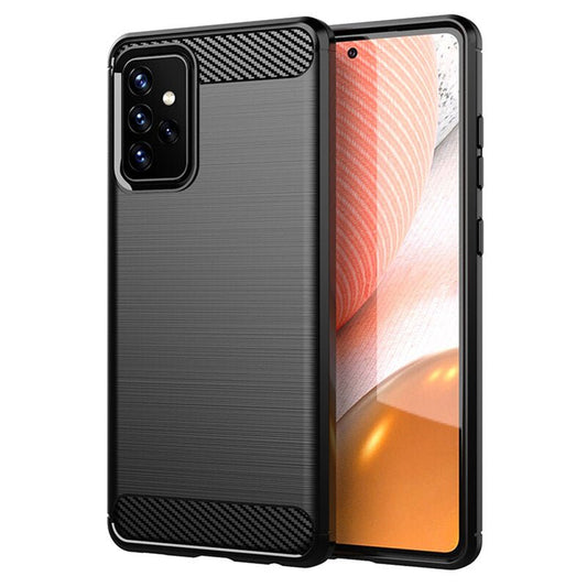 Husa Samsung Galaxy A72 5G Techsuit Carbon Silicone, negru - mag-genius-accesorii